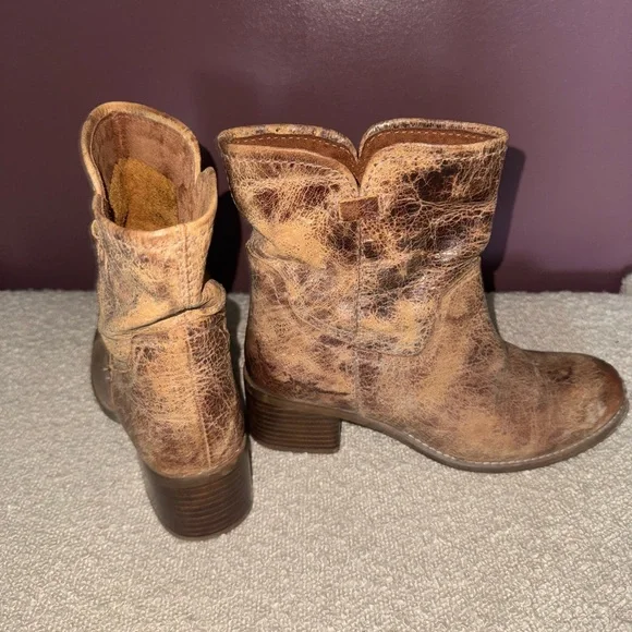 Diba true Brown Leather cowboy Boots womens 8 - Picture 3 of 5